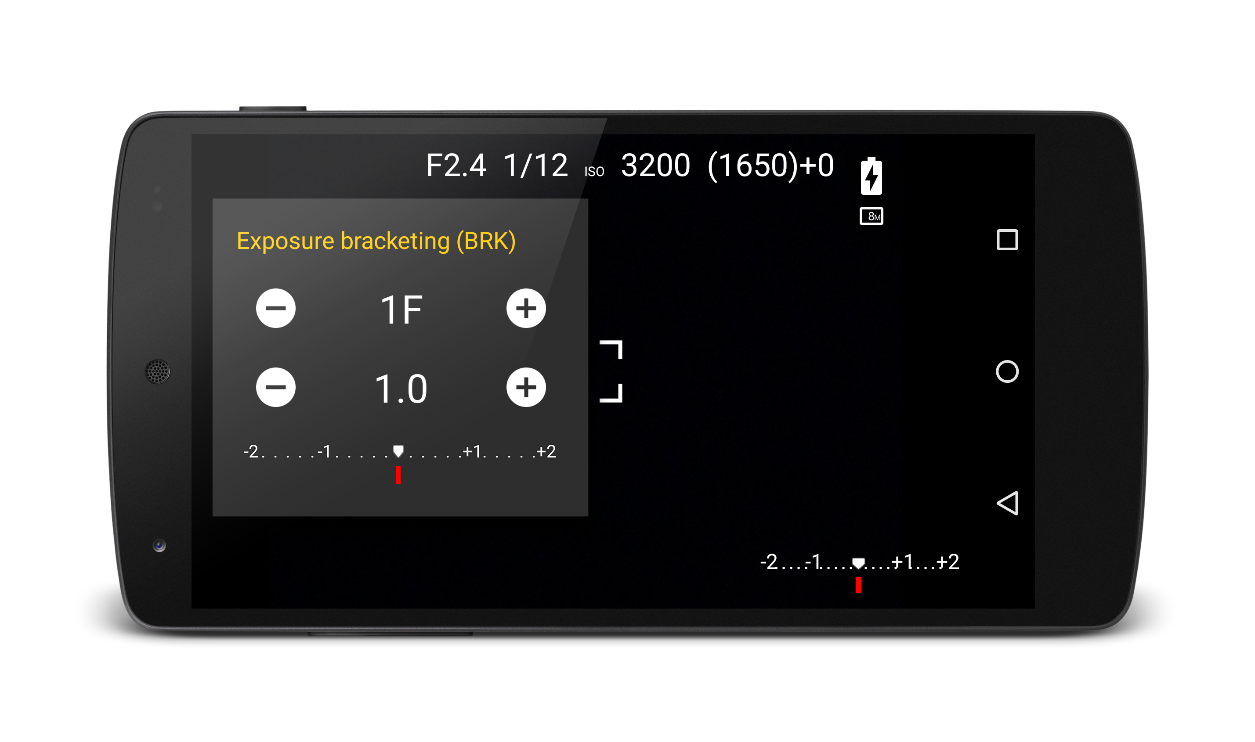 Bracketing settings